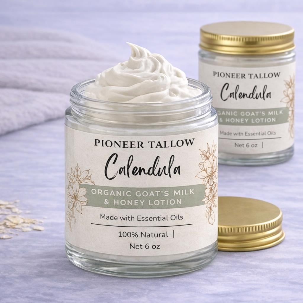 Calendula - Lozione biologica al latte di capra e miele / Lozione al latte di capra infuso di calendula / Lozione mani e corpo