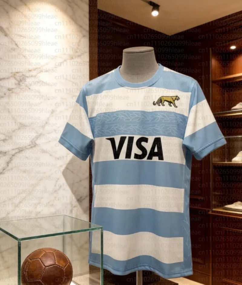 Tenue de sport d'été à séchage rapide pour l'équipe nationale de rugby argentine (domicile et extérieur) – Vêtements d'entraînement de football assortis pour toute la famille