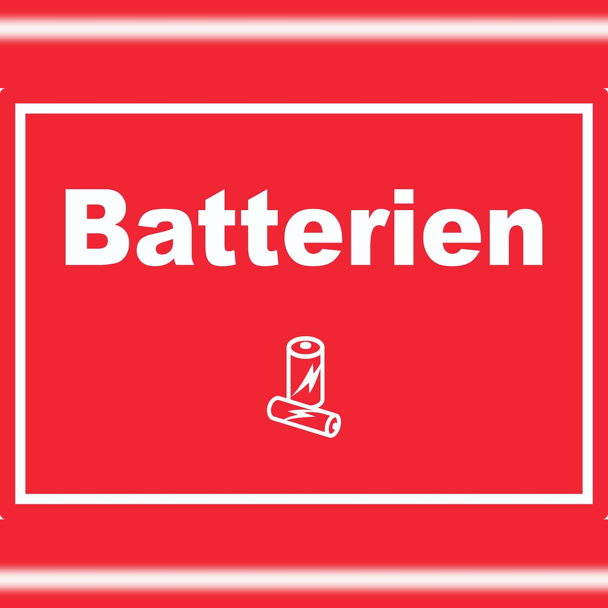HB-Druck Batterien Mülltrennung Aufkleber Text Symbol AA AAA A9 (37x52mm) Image