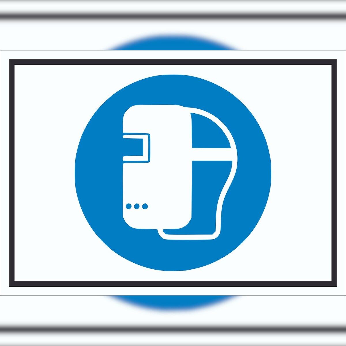 HB-Druck Schweißmaske benutzen Symbol Schild A6 Rückseite selbstklebend Image