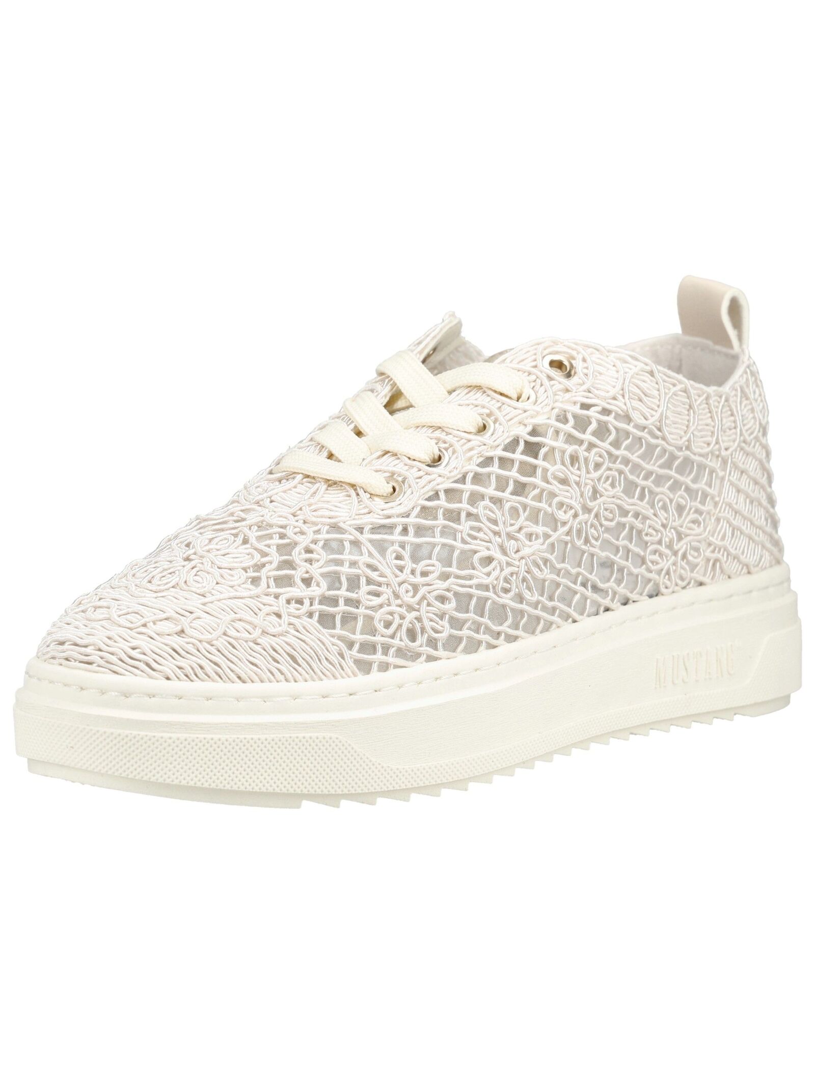 Sneaker MUSTANG SHOES "Mustang Shoes Sneaker Lederimitat/Textil", Herren, Gr. 40, beige, Lederimitat, Textil, Schuhe Sneaker Image