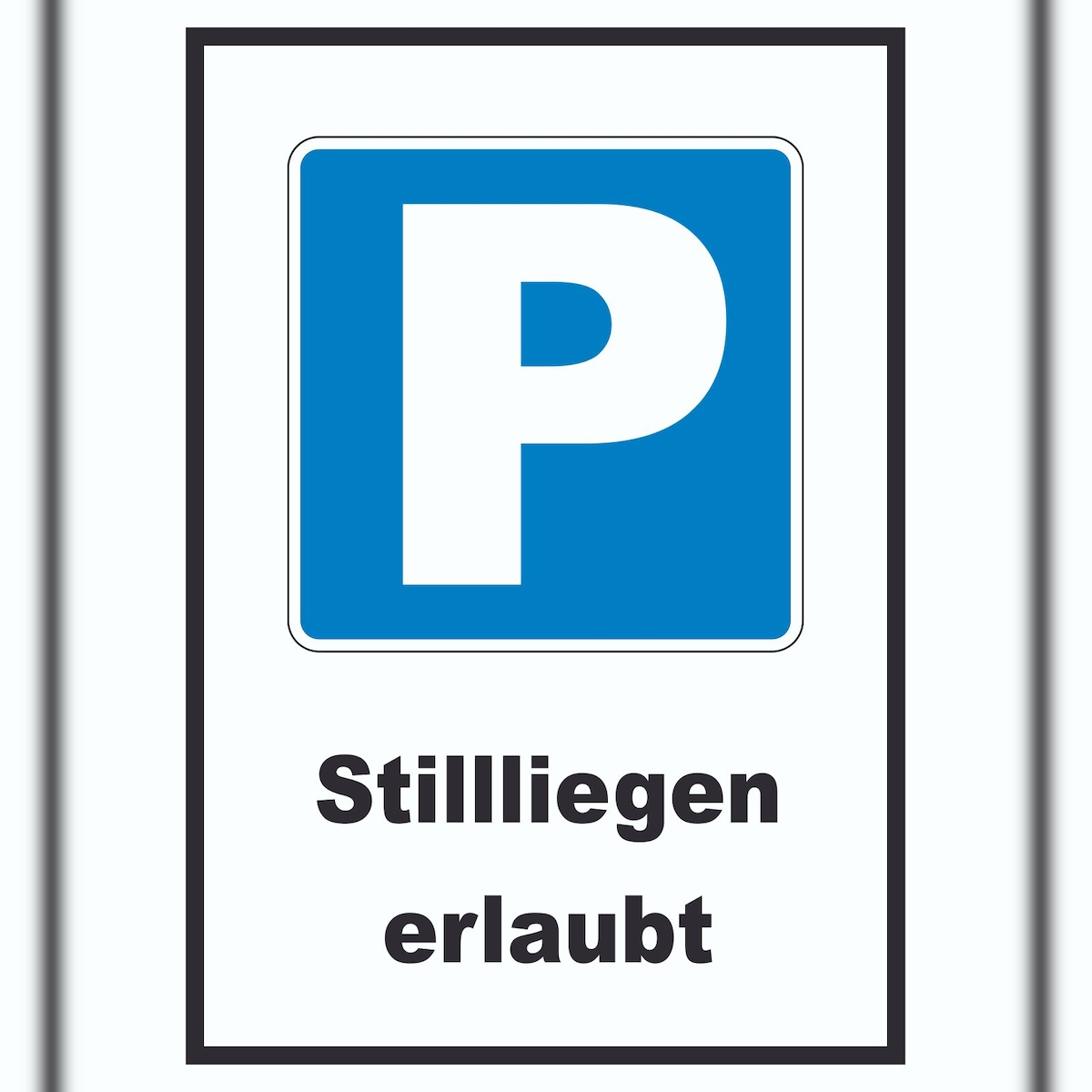 HB-Druck Parkplatz Still liegen erlaubt Symbol und Text A1 Rückseite selbstklebend Image