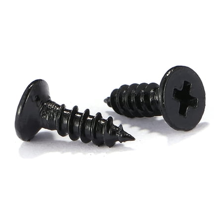 #6 x 3/8 Wood Screw 100Pcs 18-8 (304) Stainless Steel Screws Flat Head Phillips Fast Self Tapping Drywall Screws Black Oxide by