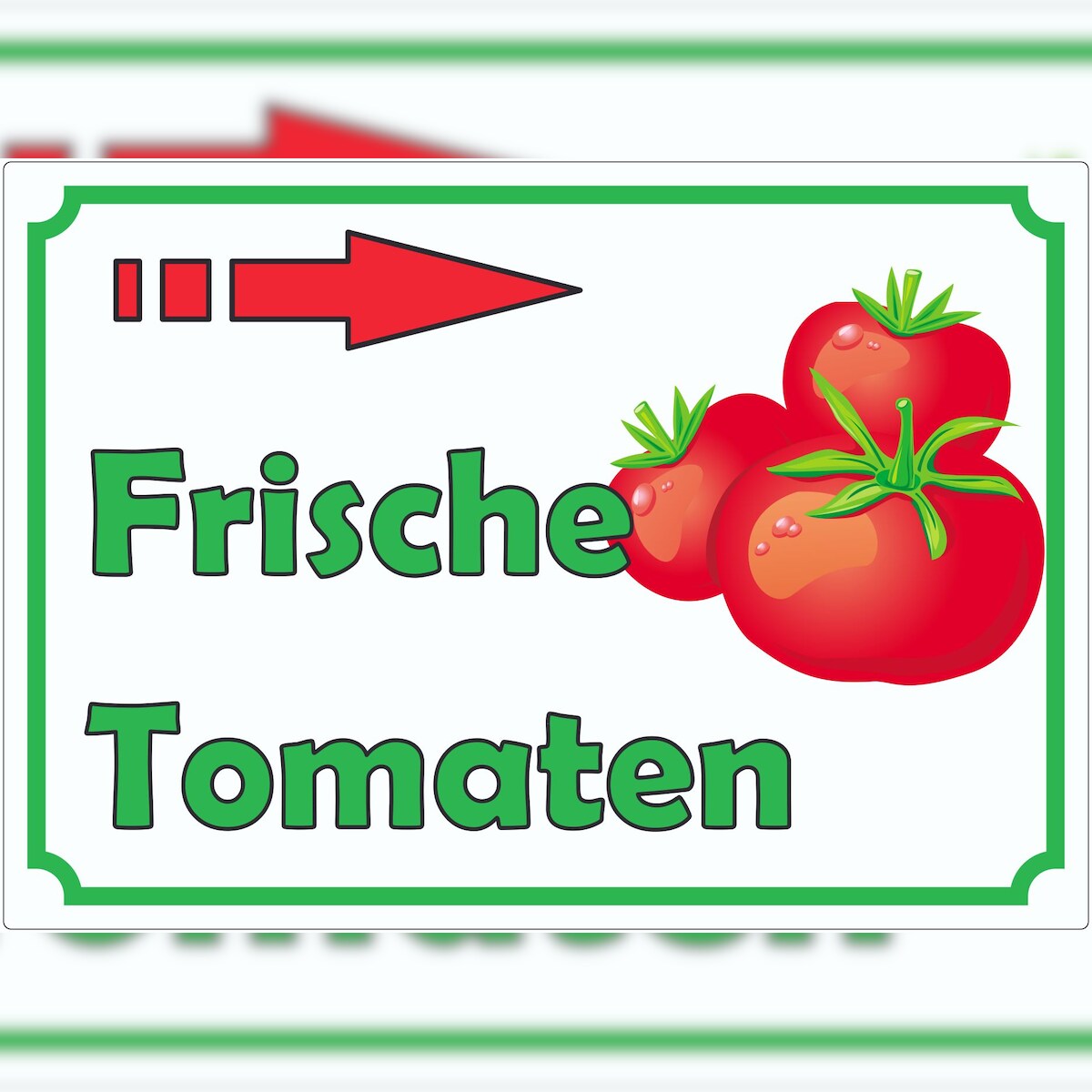HB-Druck Frische Tomaten Werbeaufkleber mit Pfeil nach rechts Aufkleber A5 (148x210mm) Image