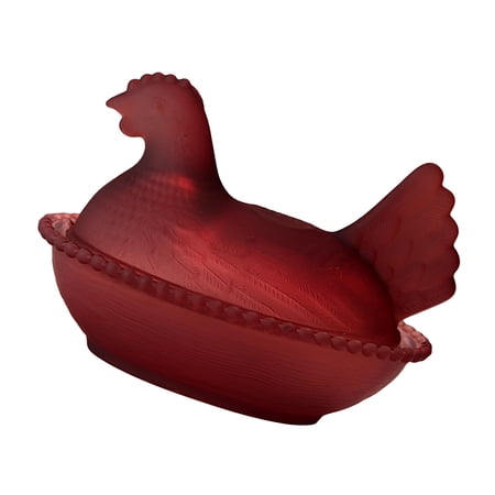 Crystal Glasses Chicken Shape Candy Jar Candy Bowl with Lid Dessert Plate Candys Dish Covered Decorative Snacks Bowl