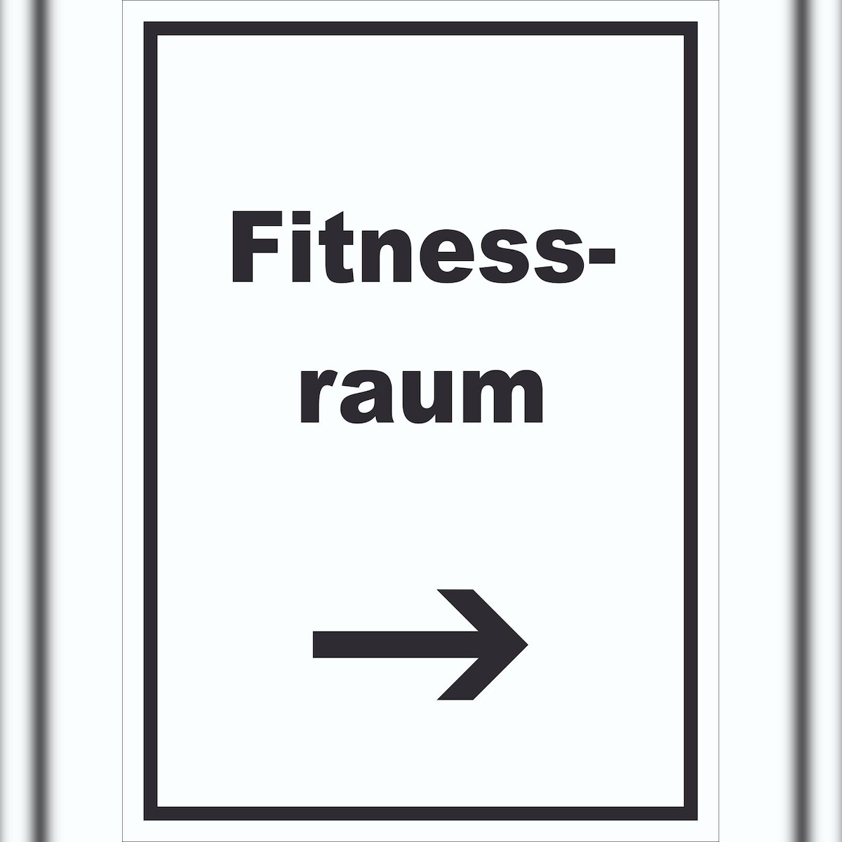 HB-Druck Fitnessraum Schild mit Text und Richtungspfeil rechts Sport Fit hochkant A4 (210x297mm) Image