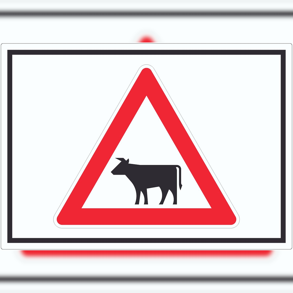 HB-Druck Aufkleber Achtung Viehbetrieb Tiere Symbole A6 (105x148mm) Image
