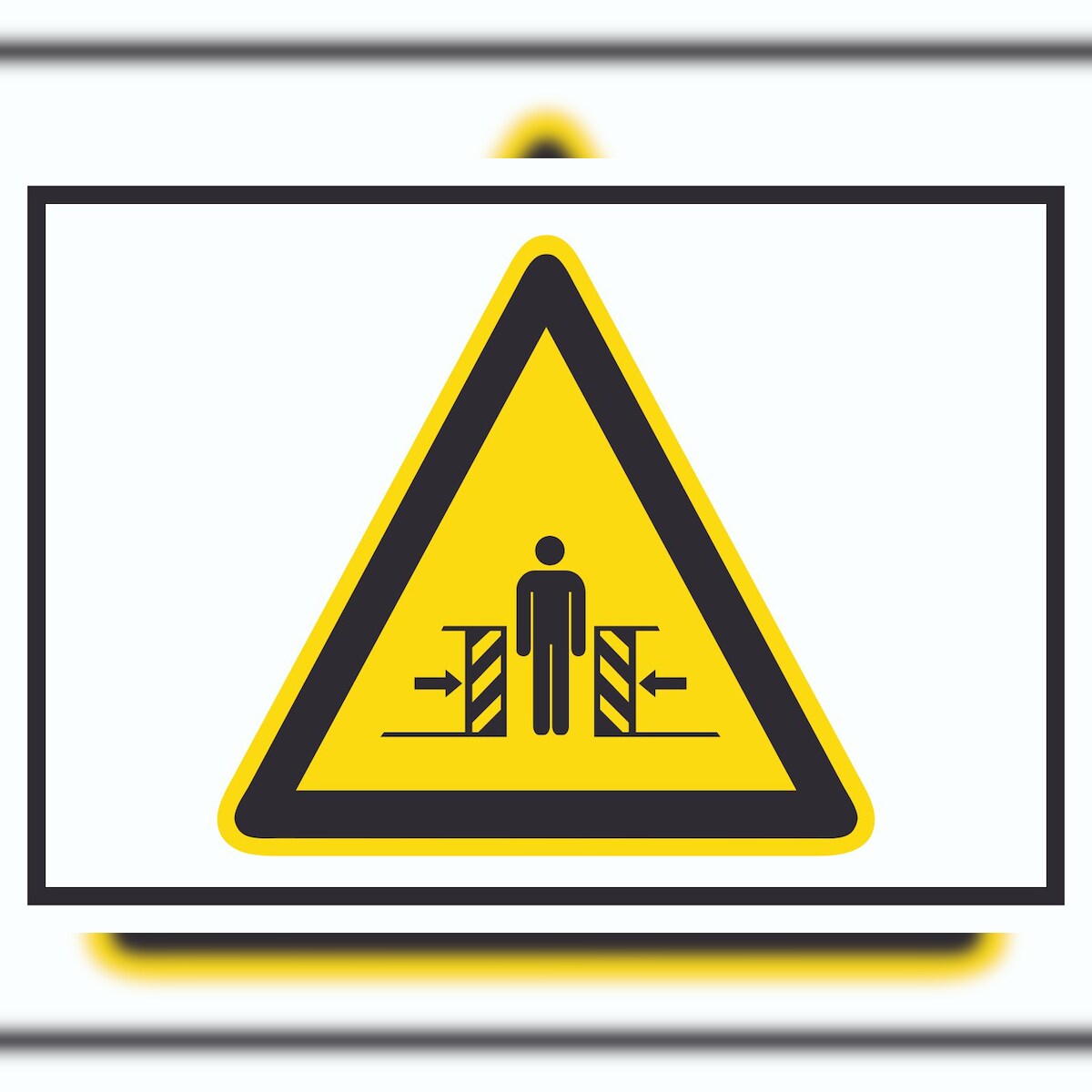 HB-Druck Achtung Quetschgefahr Symbol A4 Rückseite selbstklebend Schild Image