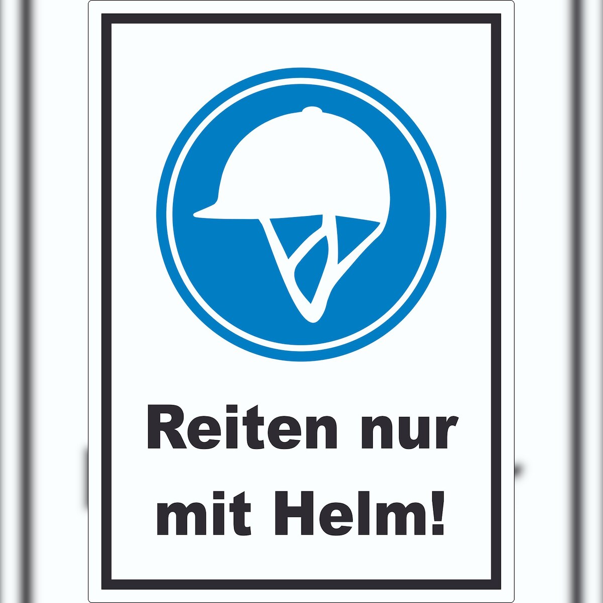 HB-Druck Reiten nur mit Helm Aufkleber A7 (74x105mm) Image