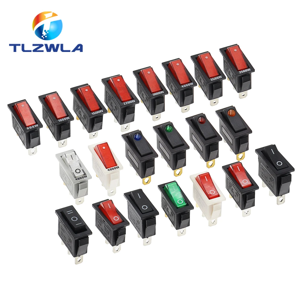 10 PZ KCD3 Interruttore A Bilanciere ON-OFF ON-OFF-ON 2 Posizioni 3 Pin Apparecchiature Elettriche Con Interruttore di Alimentazione Della Luce 16A 250 V/20 A 125 V AC