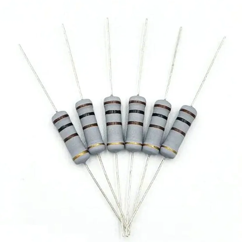 50 pz 5 Watt 5 W Resistore a film di ossido di metallo 1.2 1.5 1.8 2 2.2 2.4 2.7 3 3.3 3.6 3.9 4.3 4.7 5.1 5.6 6.2 6.8 7.5 8.2 9.1 RK Ohm