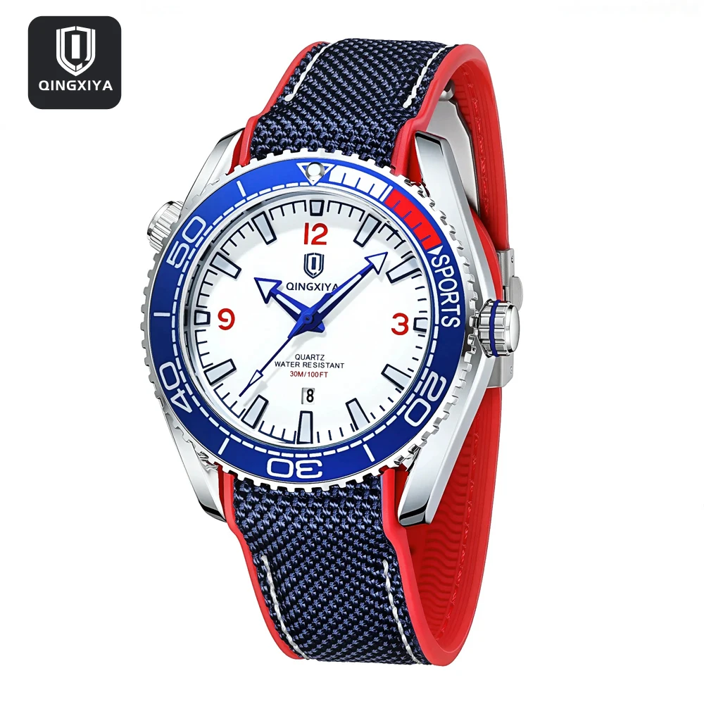 QINGXIYA Orologio sportivo al quarzo da uomo Cinturino in silicone moda Impermeabile Data luminosa Orologi da uomo Orologio di lusso delle migliori marche Reloj Hombre