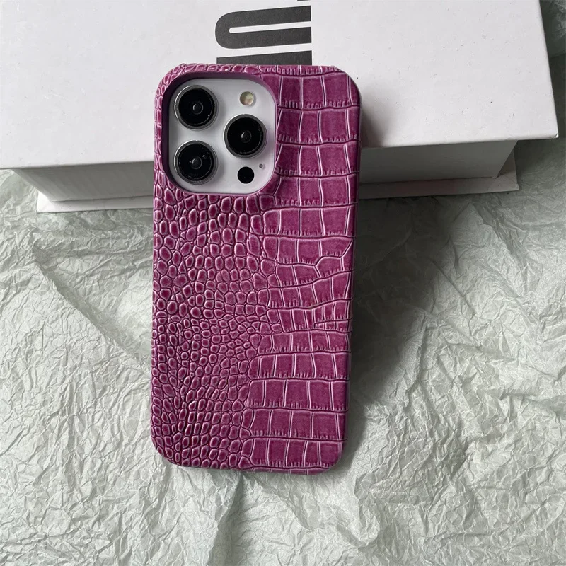 Neu geeignet für iPhone 16pro Handyhülle 15promax Krokodilmuster 14pro 13 Half Pack 12 11 XR Anti Drop Hard Schutzhülle Image