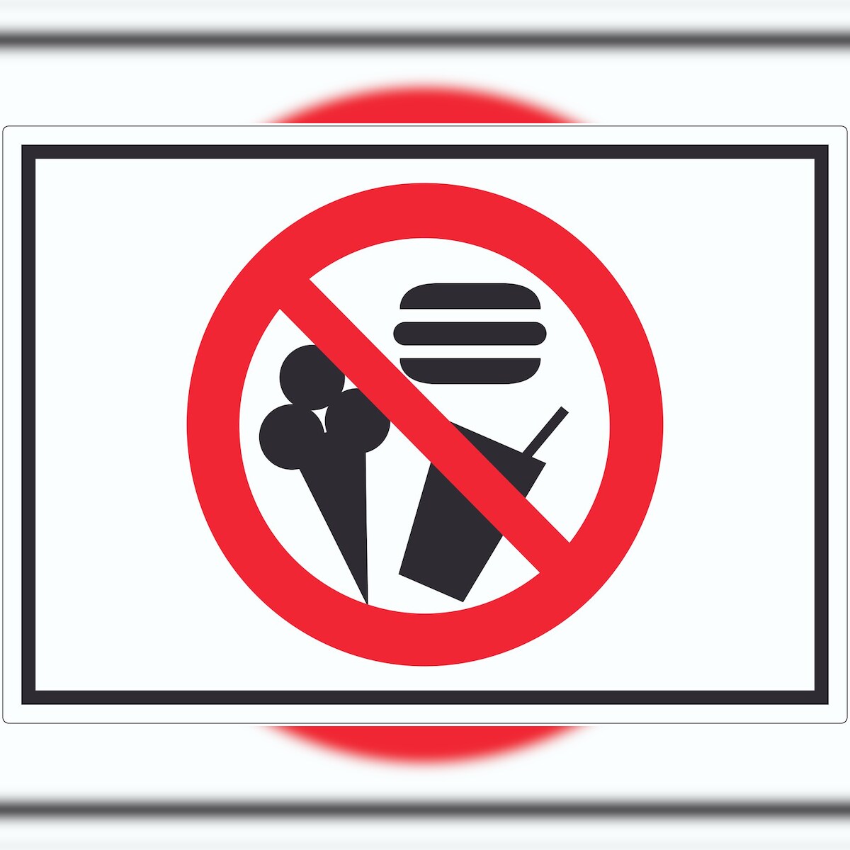 HB-Druck Essen und Trinken verboten Symbol Aufkleber A9 (37x52mm) Image