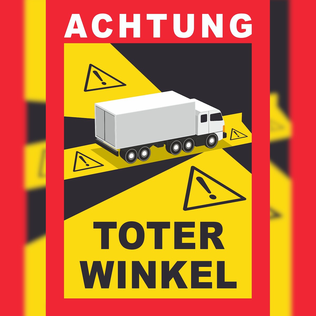 HB-Druck Toter Winkel Schild A0 Rückseite selbstklebend Image