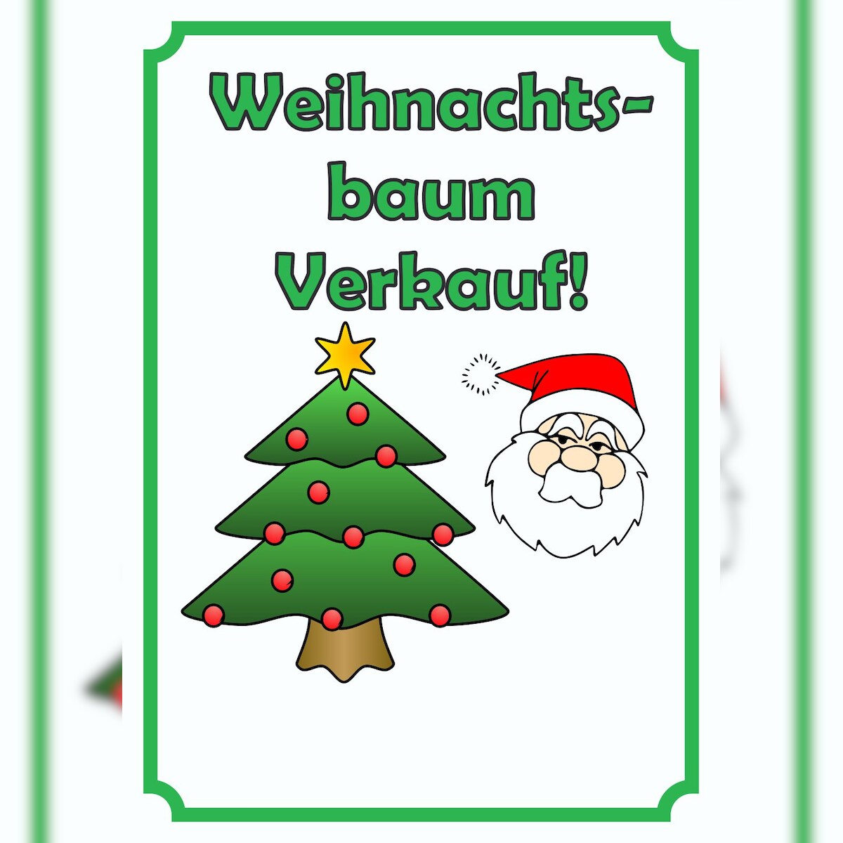 HB-Druck Verkaufsschild Schild Weihnachtsbaum Hochkant A3 (297x420mm) Image