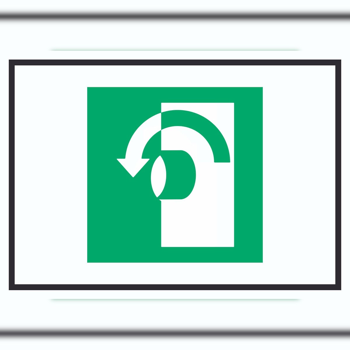 HB-Druck Zum Öffnen gegen Uhrzeigersinn drehen Symbol A1 Rückseite selbstklebend Schild Image