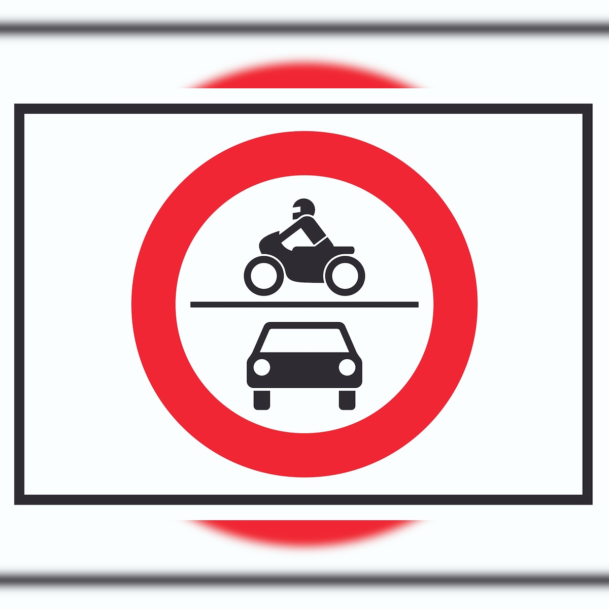 HB-Druck Durchfahrt verboten PKW und Krad Symbol Schild A2 (420x594mm) Image