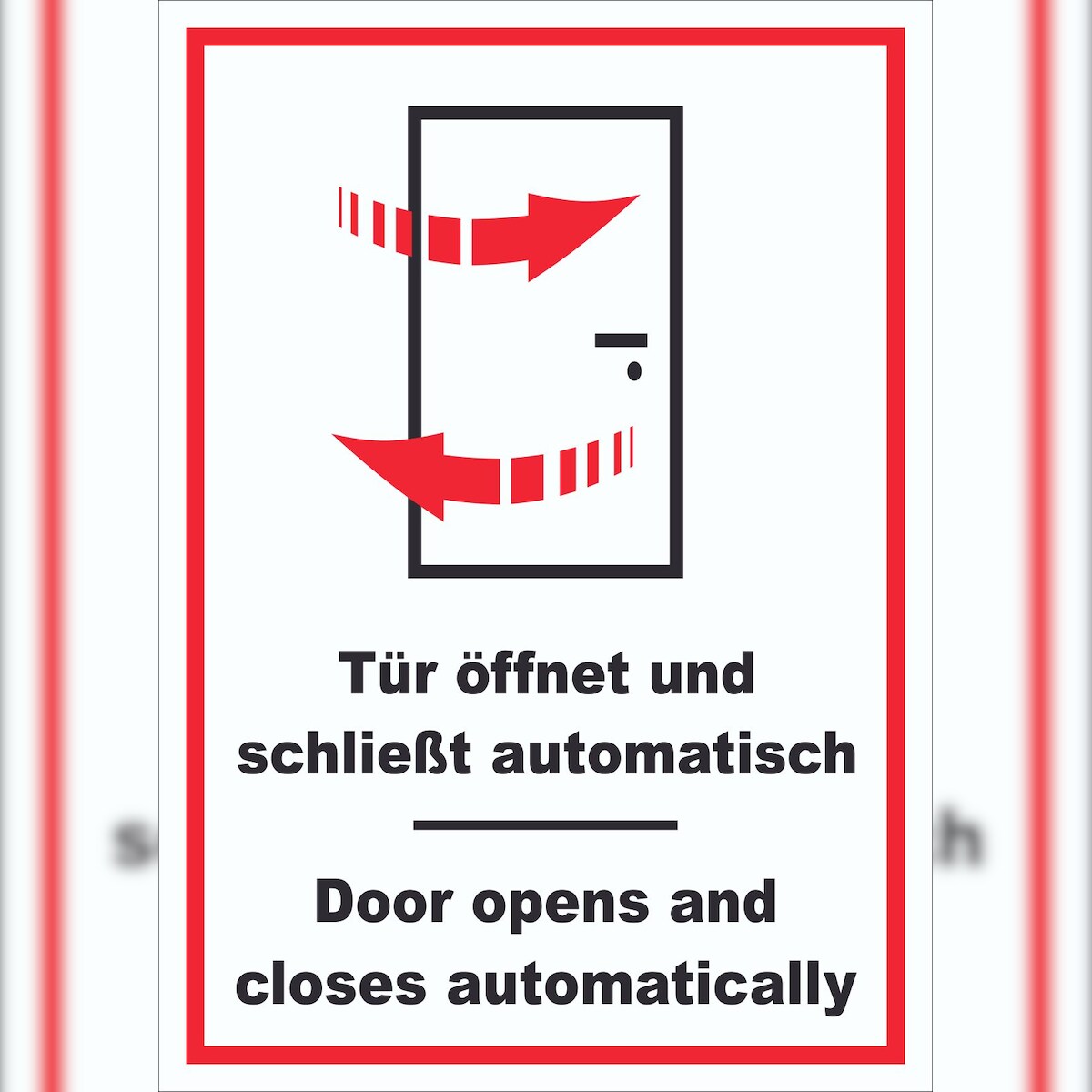 HB-Druck Schild Tür automatisch Door automatic hochkant A6 (105x148mm) Image