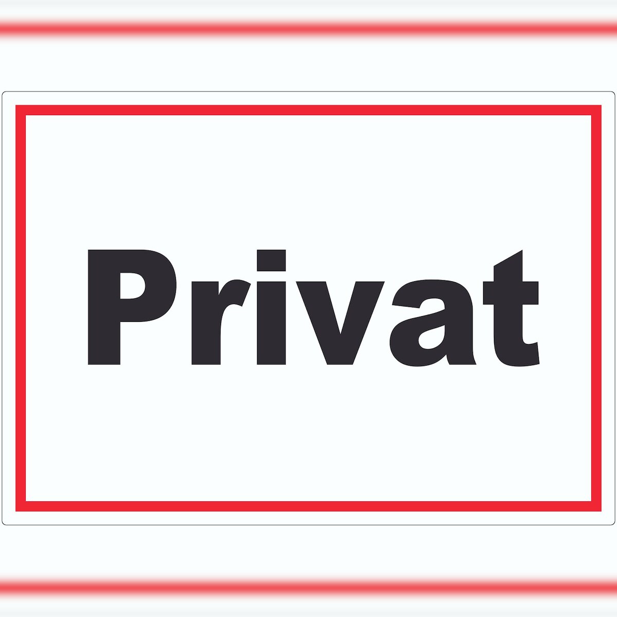 HB-Druck Privat Schild schwarz-weiß-rot A4 Rückseite selbstklebend Image