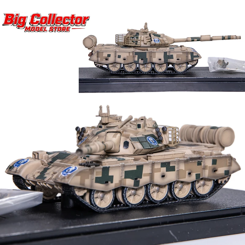 Diecast in scala 1:72 ZTZ-59D Carro armato da battaglia principale Modello in plastica Tipo 59 Carro armato Veicoli da gioco Giocattoli per ragazzi Regalo Scatola originale