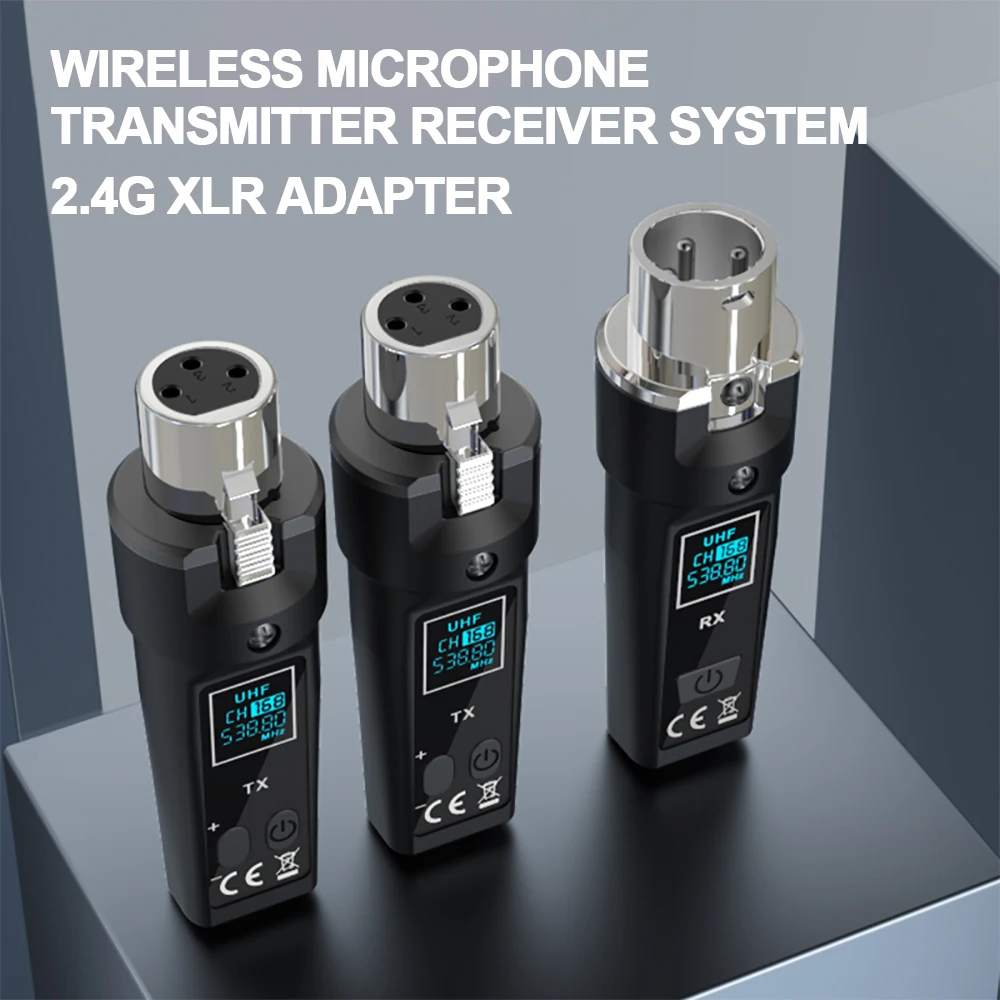 Sistema adattatore XLR 2.4G Sistema ricevitore trasmettitore microfono wireless DGNOG per microfono dinamico Mixer audio Sistema PA Chitarra