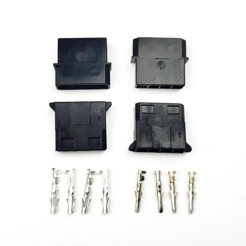 10 Sets Schwarz 5,08 mm großer 4-poliger Computer-ATX-IDE-Stromanschluss, großes 4-P-Gehäuse + Anschlüsse für Computer ATX EPS Power Image