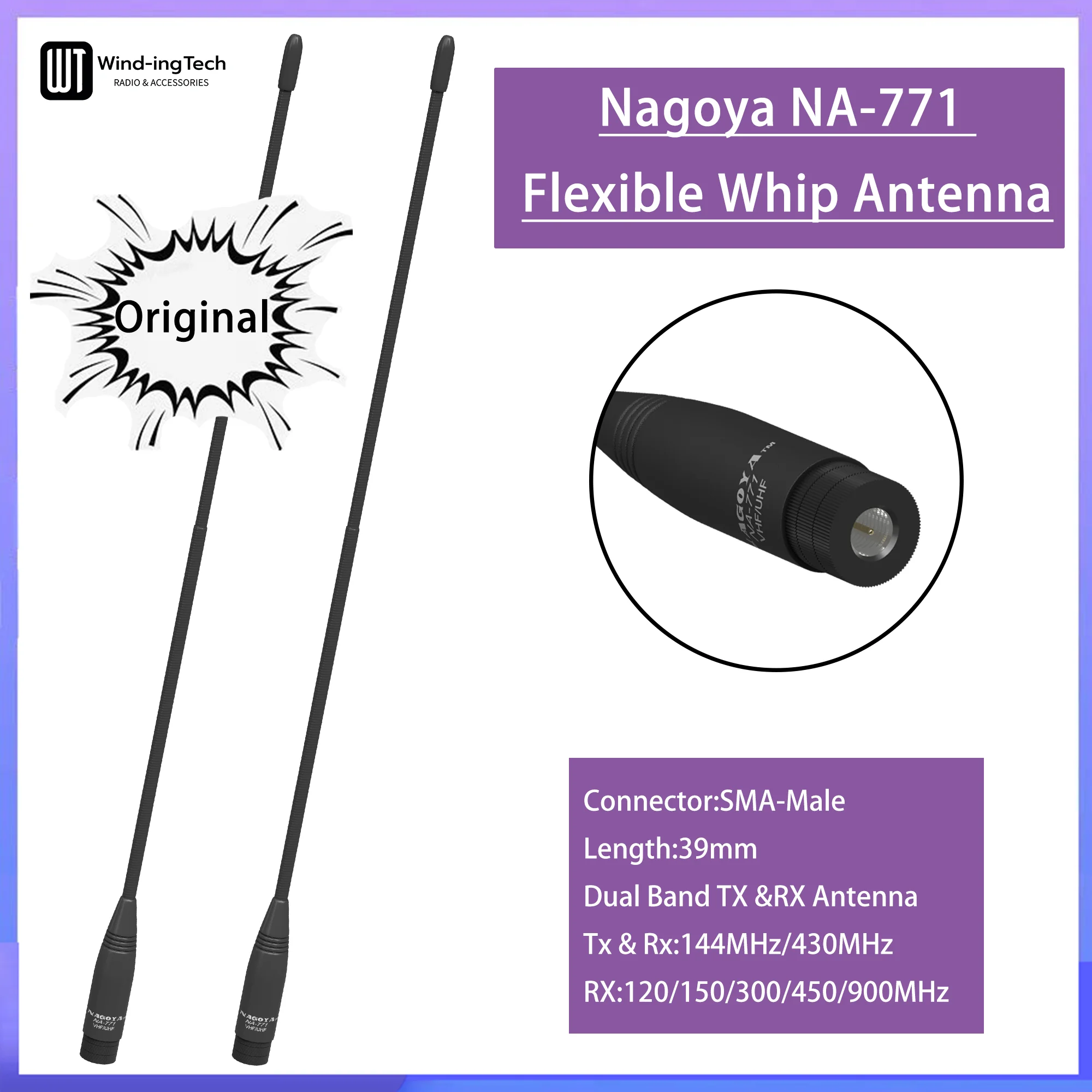 1/3/5PCS Original NAGOYA NA771 Peitsche Antenne 71A VHF UHF 144/430MHz Weiche flexible Für Baofeng NANFONE TYT LINTON Radio Zubehör Image