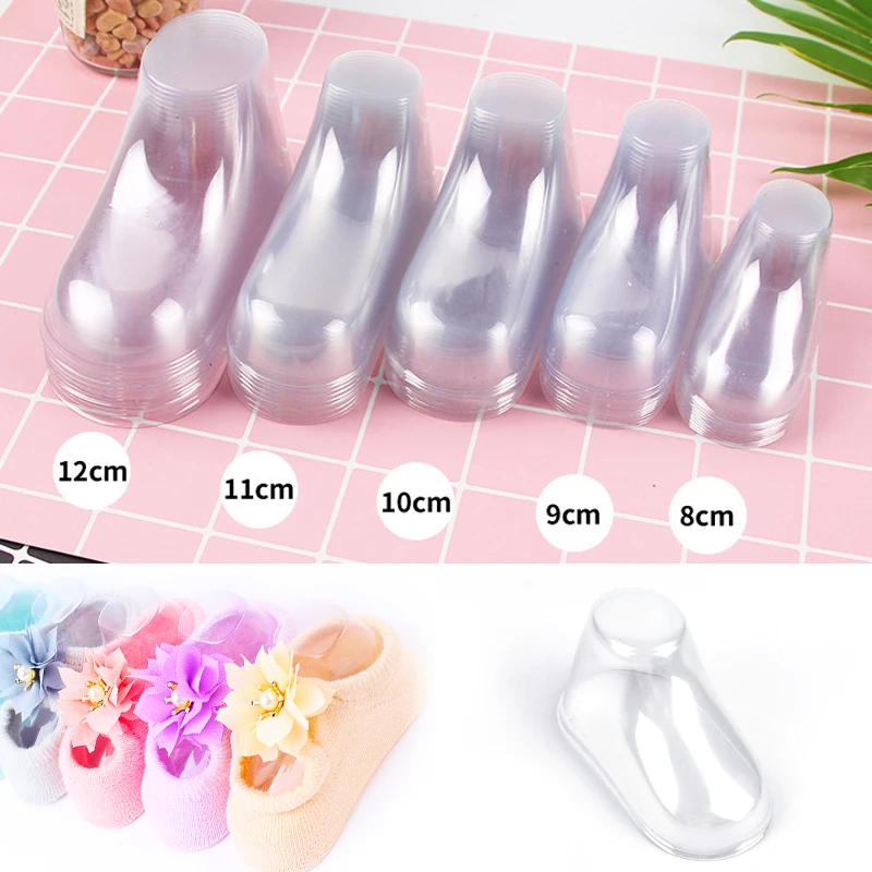 10Pcs Baby Schuh Bahre Socken Display-ständer Klar PVC Kind Booties Schaufenster Unterstützung Rahmen Füße Kunststoff Schuh Bäume