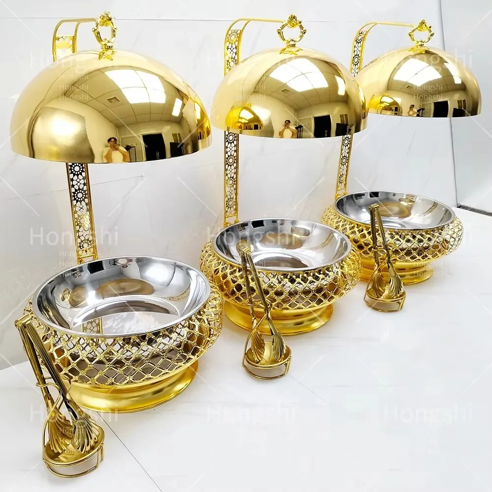 Luxuriöse hängende Chafing Dish aus Edelstahl für Hochzeitsfeiern, 8 l Buffet-Speisenwärmer mit Gaskraft für Catering und Caterers Image