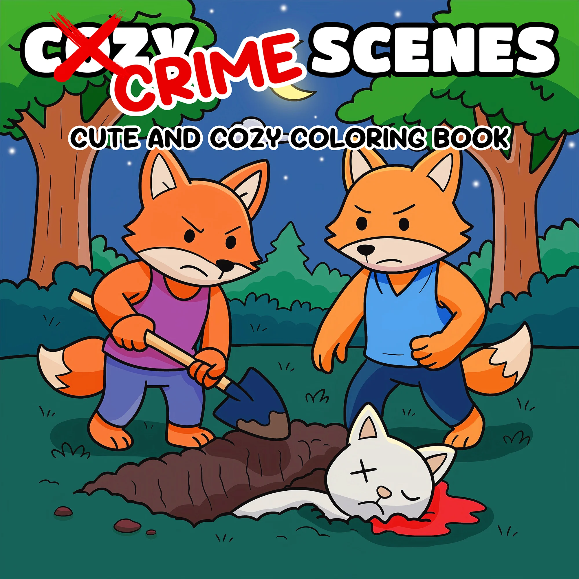 CRIME SCENES CUTE AND CZY Malbuch, 24 Seiten, Zeichnung, Bilderbuch für Kinder und Erwachsene, bezaubernde gruselige Kreaturen als Halloween-Geschenk