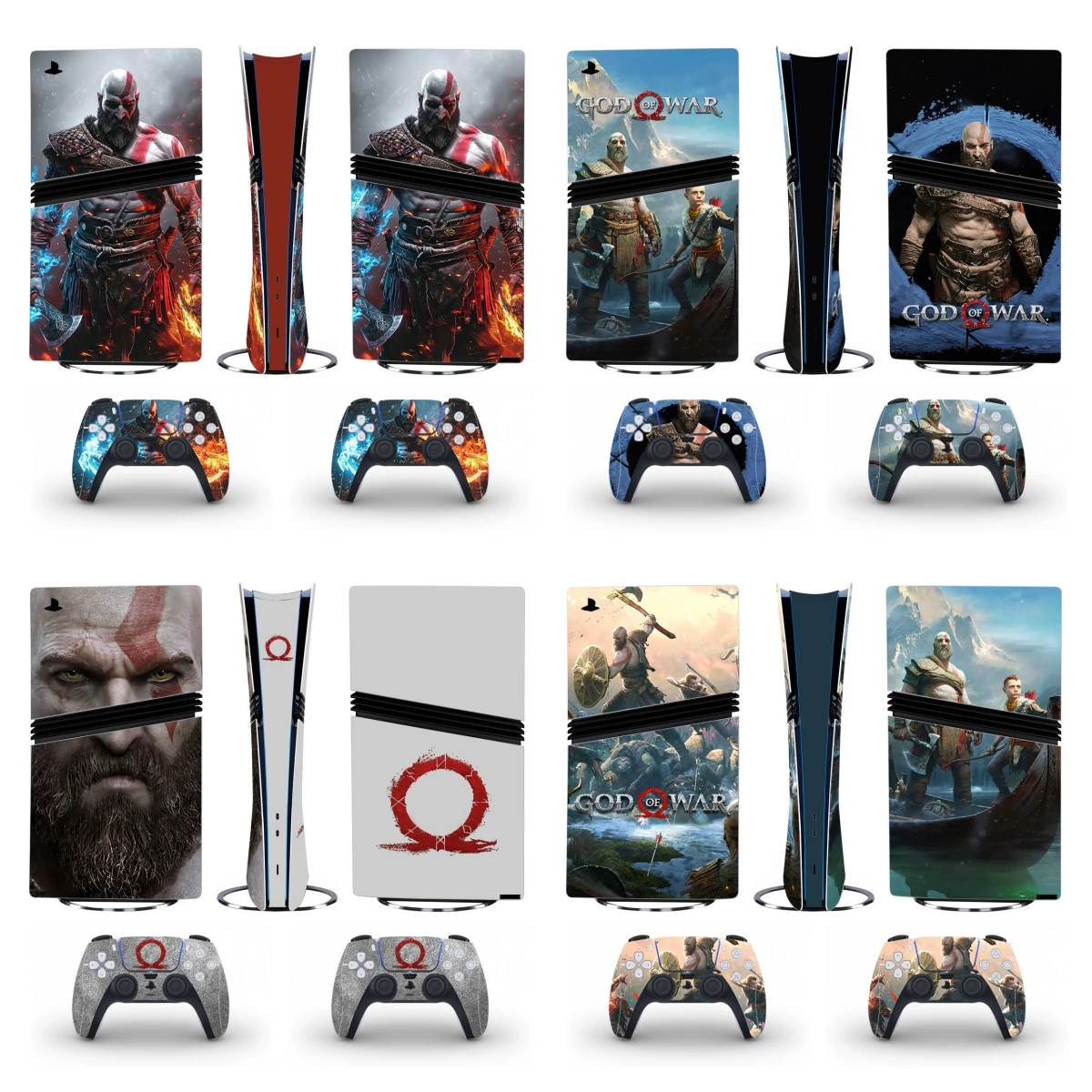 God of War Spiel PS5 Pro Digital Skin Aufkleber Dekor-Set für Konsole und 2 Controller Neue PS5 Pro Vinyl-Skins Image