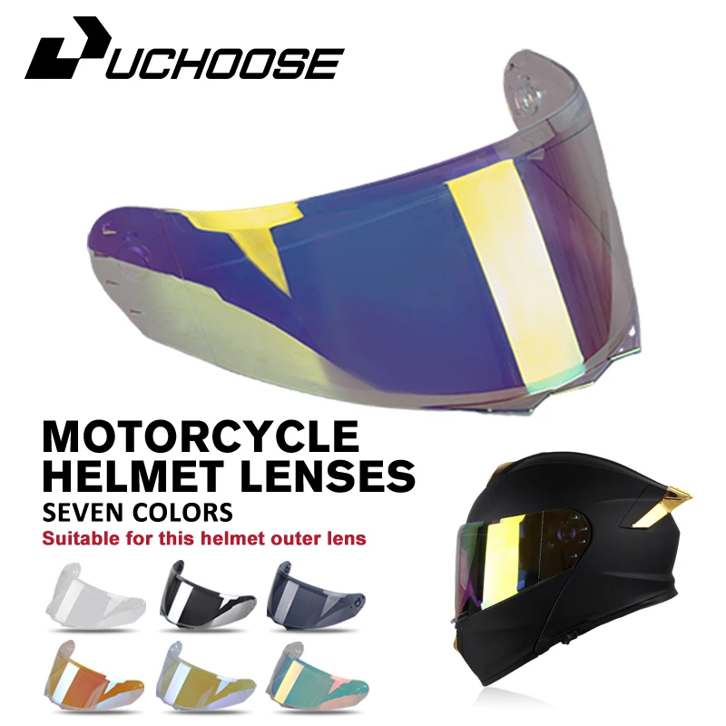 Neue Motorrad Helm Linse Facelift Helm Spezielle Linse Transparent Spiegel Schwarz Spiegel Farbe Spiegel Silber Objektiv Paket Image