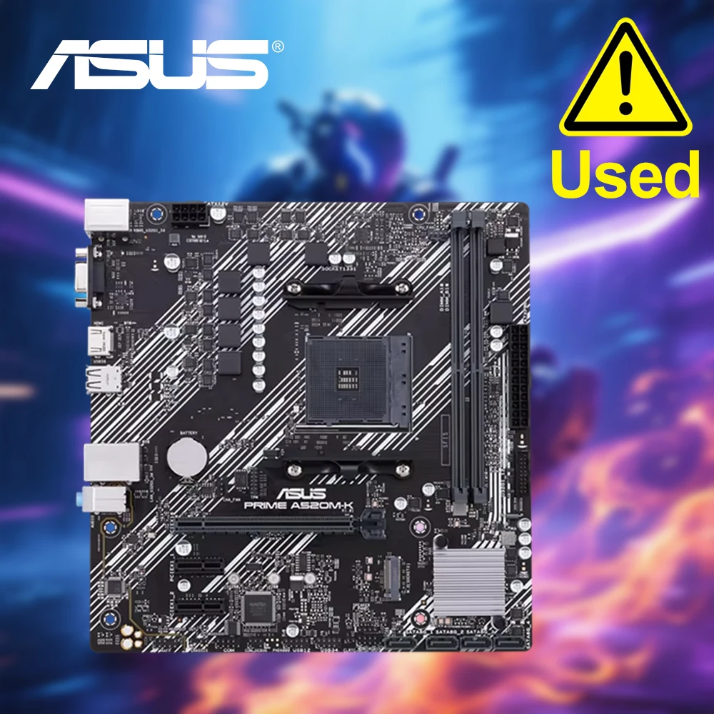 Asus PRIME A520M-K, AMD A520, AM4, Micro ATX, 2 DDR4, VGA, HDMI, M.2-Motherboard Image