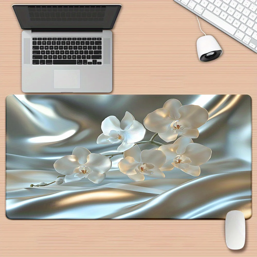 Elegantes Mauspad mit abstraktem Bandblumenmuster – große, rutschfeste Gaming- und Büro-Schreibtischunterlage – weiche Gummibasis, Gaming- und Büro-Matte Image