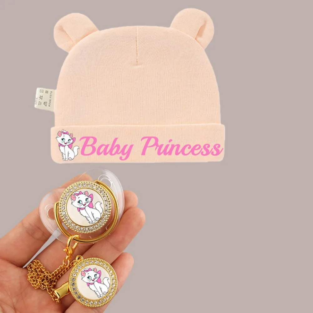 Cartoon-Muster Baby-Schnuller, Schnullerhalter mit BPA-freiem Latex, Schnuller-Babyhut, Baby-Badegeschenk mit Cartoon-Motiv Image
