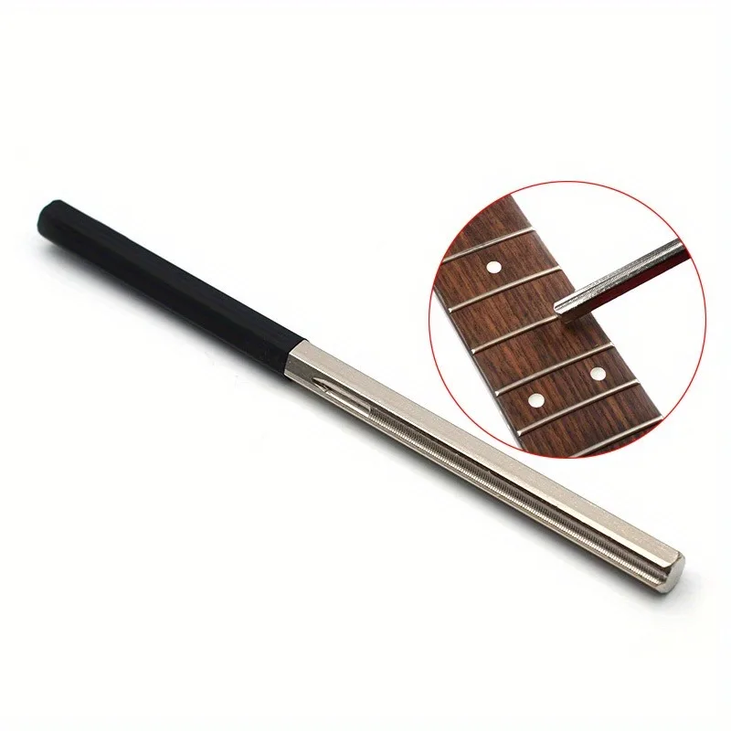 1 Stück Gitarren-Bundkantenfeile mit 3 Größenkanten, professionelles Gitarrenbauer-Werkzeug für Saiteninstrumente Image