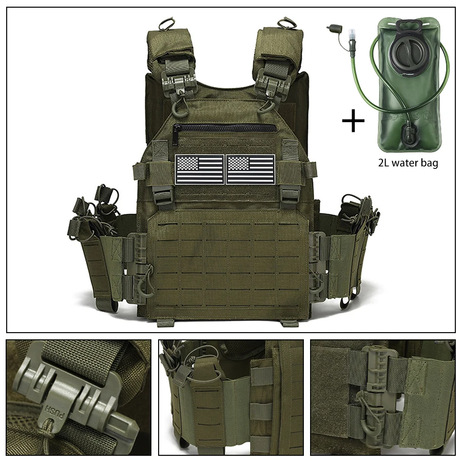 Tarnmuster-Jagdweste für den Außenbereich mit 2L Wasserbeutel, MOLLE-Erweiterungssystem und Magic Sticky Design Image