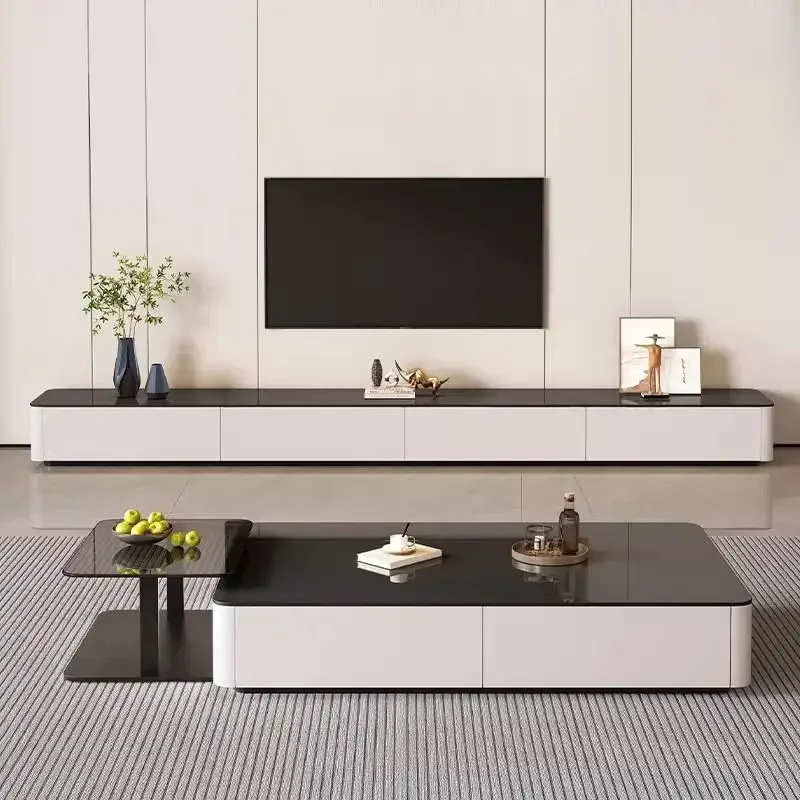 Moderner TV-Schrank, Wohnzimmer, Zuhause, Couchtisch, TV-Schrank-Kombination, schwebender TV-Ständer, Hausmöbel, TV-Konsolen, Schrank, Luxus Image
