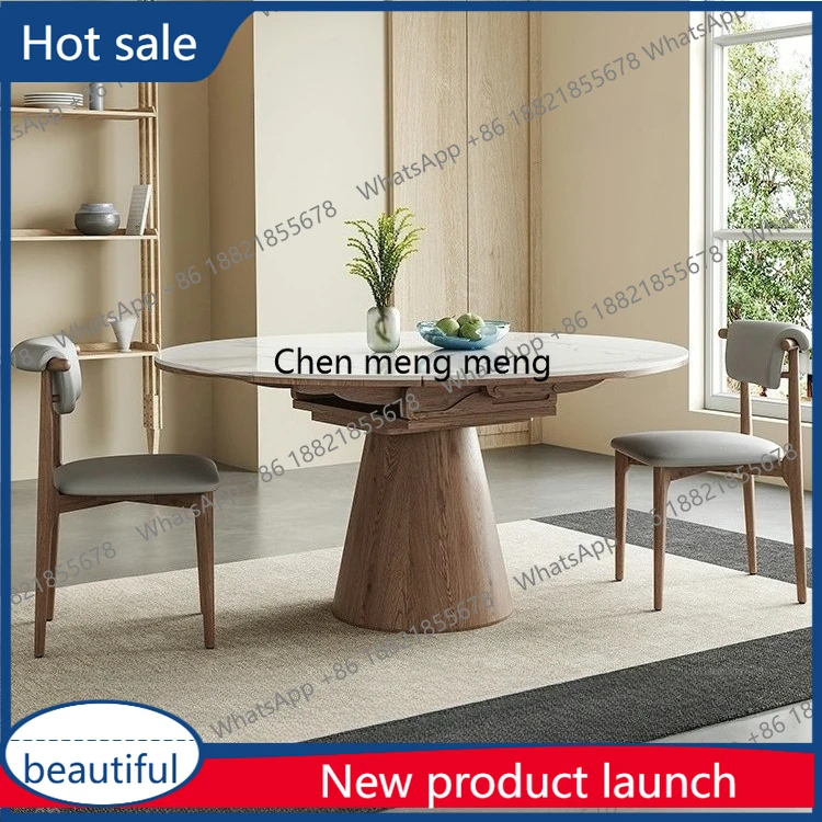 A38 Ausziehbarer Esstisch, rund, industrieller Schiefer, Schlafzimmer-Esstische, Kinder, Cuisin Tavolo Pranzo Allungabile, Gartenmöbel