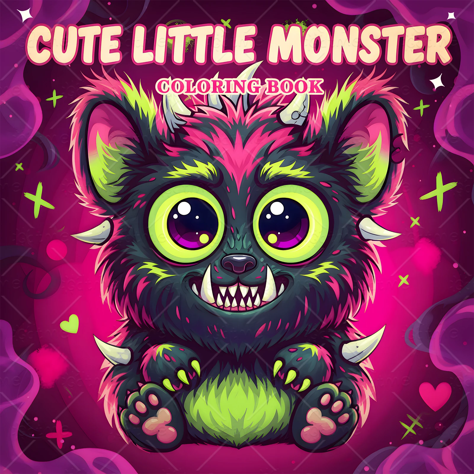 Niedliches kleines Monster-Malbuch, 24 Seiten, Bilderbuch für Erwachsene, Zeit totschlagen, Graffiti-Malerei, Zeichnung, Geschenk für Urlaub, Geburtstag ﻿ Image