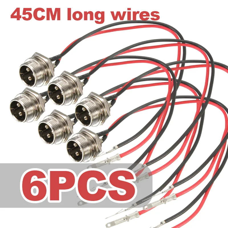 5 Stück GX16 Steckverbinder mit 3 Pins, wasserdichter Luftfahrtstecker mit 45 cm Kabelanschluss für Elektroroller Image