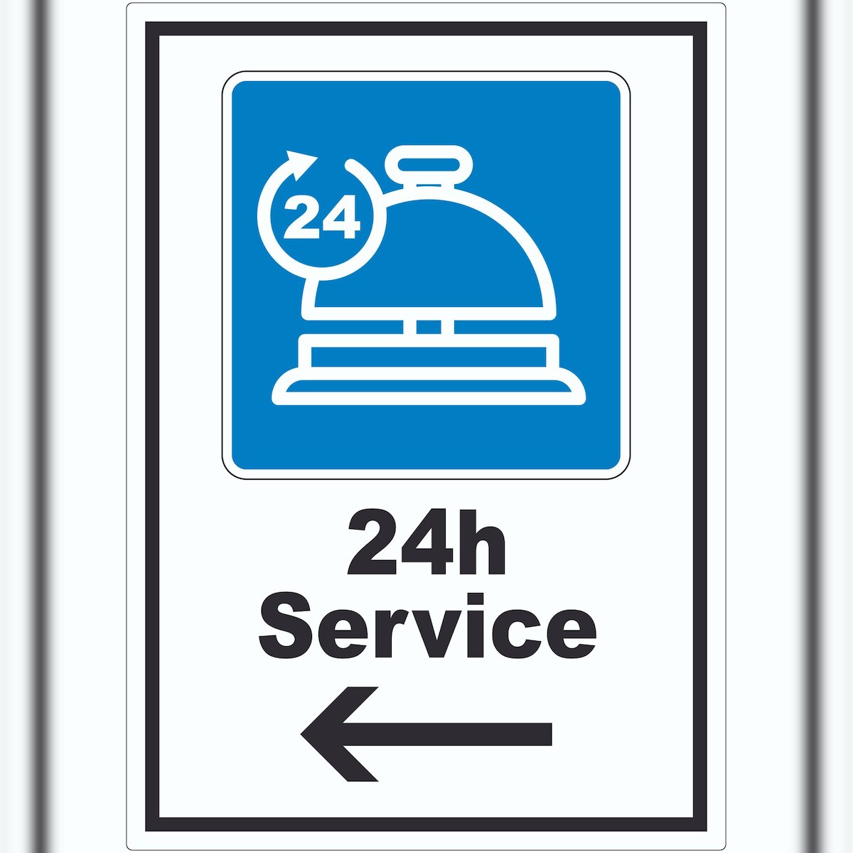 HB-Druck 24H Service Aufkleber mit Pfeil links A2 (420x594mm) Image