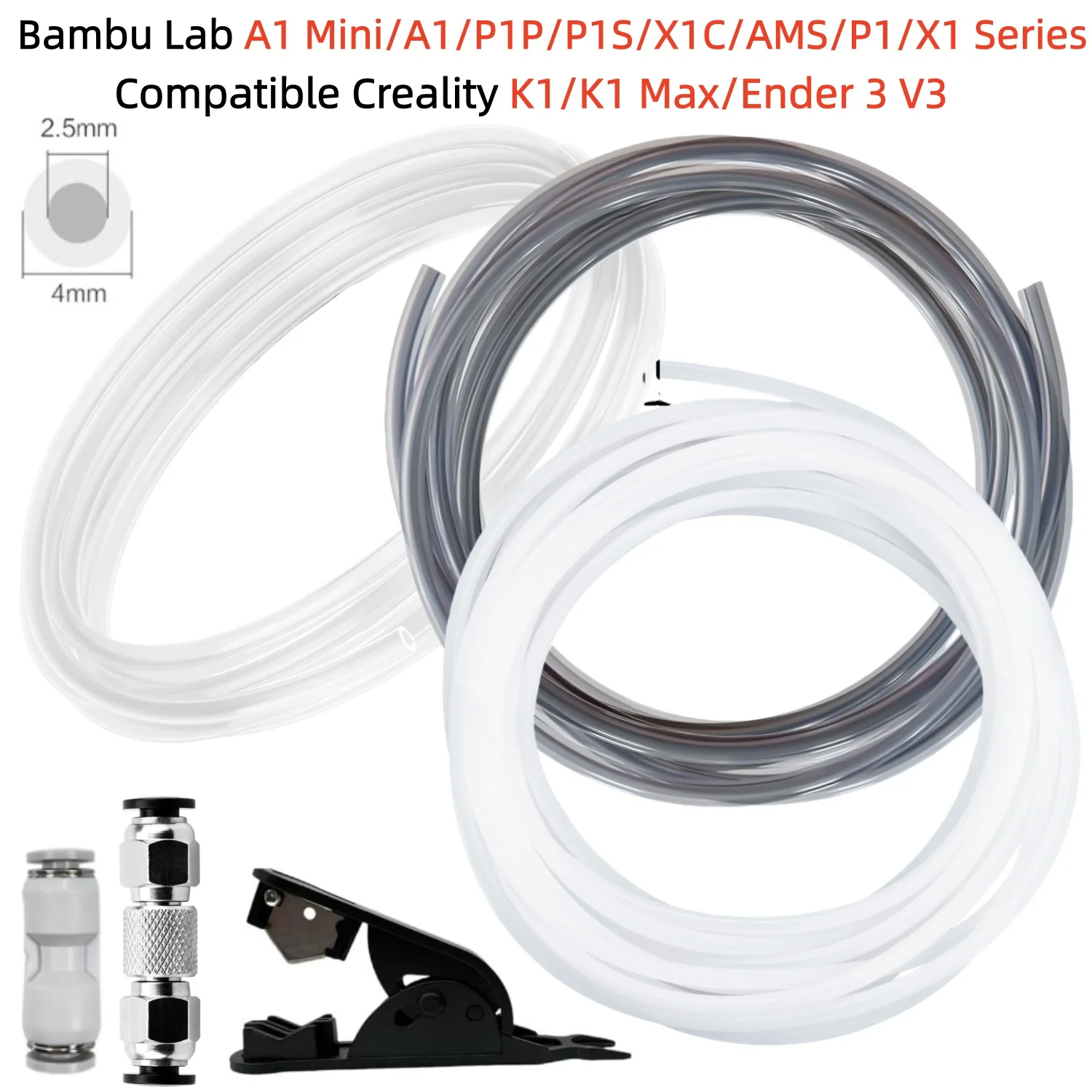 Für Bambu Lab P1P AMS A1 mini 3D Drucker PTFE Rohr Extruder 1,75mm ID2,5mm OD4mm Bambulab Filament teile Image
