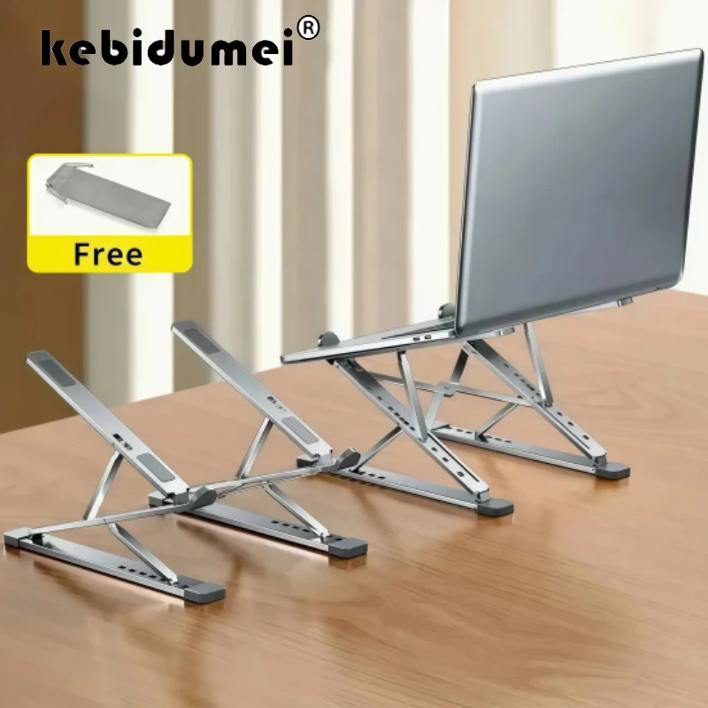 Verstellbarer Laptop-Ständer aus Aluminiumlegierung, Notebook-Ständer, Desktop-Computer-Halterung, faltbarer, doppellagiger Laptop-Halter Image