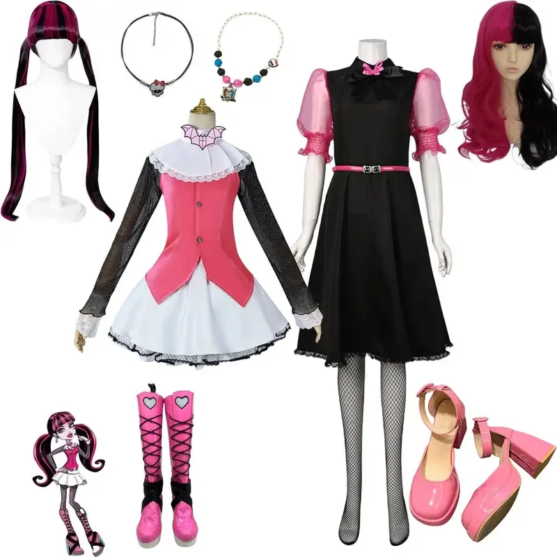  Monster Fantasy High Draculaura Cosplay Spectra Vondergeist Kostüm Erwachsene Frauen Schuhe Stiefel Outfits Halloween Karneval Anzug    Image