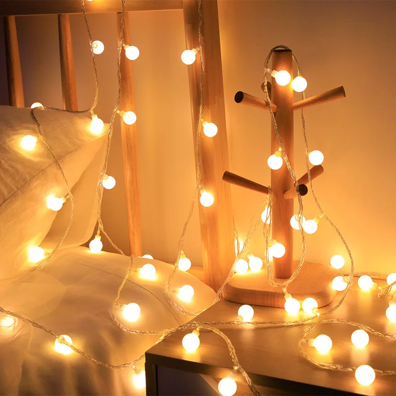 12 m USB-/batteriebetriebene Kugel-LED-Lichterkette, Girlande, wasserdichte Außenlampe, Hochzeit, Garten, Lichterkette, Weihnachtsdekoration.