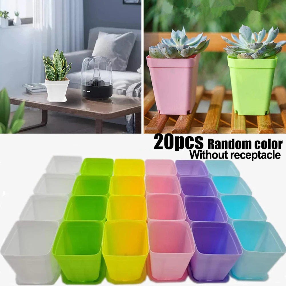 20 stücke Mini Becken Platz Blumentopf Bunte Sukkulente Tabletts Home Office Decor DIY Grün Pflanzen Topf Für Home Dekoration