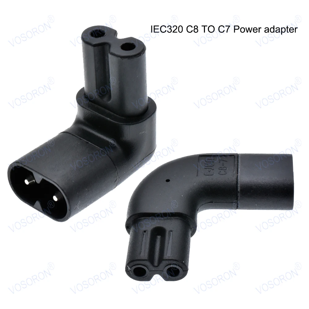 Abbildung 8 IEC 320 IEC 320 IEC 320 IEC C7 auf C8 90 Grad nach oben und unten links rechts abgewinkelt AC-Netzteil männlich weiblich Verlängerungsstecker Image