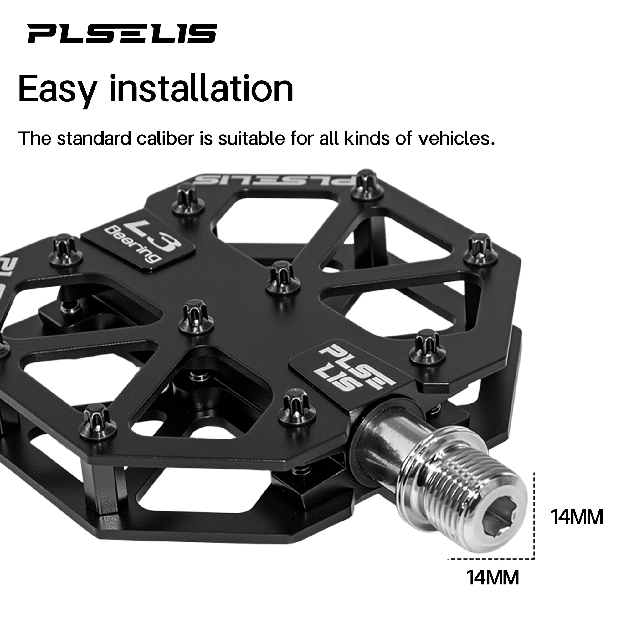 Plselis Hochleistungs-Rennradpedale aus Aluminiumlegierung und Chrom-Molybdän-Stahl, Leichte Professionelle Rutschfeste Pedale Image
